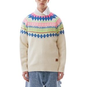 LC23 Norwegian Wool Sweater Sz L In Nudes & Neutrals